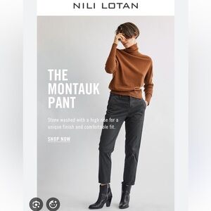 Nili Lotan Montauk Cropped Pant Charcoal Grey 0